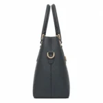Patio Pulse Leather Top Handle Satchel Handbag Charcoal Gray - Image 3