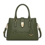 Patio Pulse Leather Top Handle Satchel Handbag Olive Green