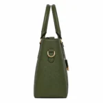 Patio Pulse Leather Top Handle Satchel Handbag Olive Green - Image 2