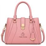 Patio Pulse Leather Top Handle Satchel Handbag Soft Pink