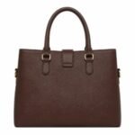 Patio Pulse Leather Top Handle Satchel Handbag Dark Brown - Image 2