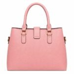 Patio Pulse Leather Top Handle Satchel Handbag Soft Pink - Image 2